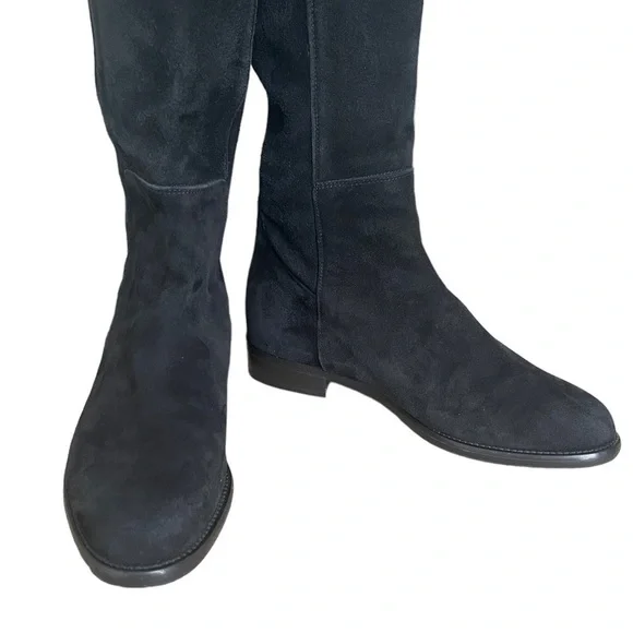 Ann Mashburn Suede Knee-High Pull on Boots in Black - Picture 9 of 15